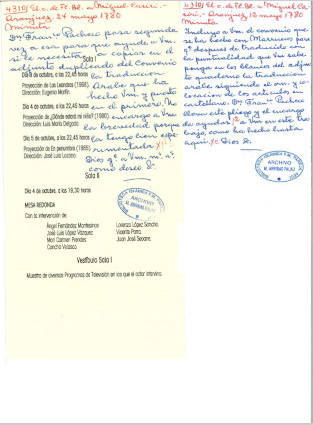 Dos extractos de cartas de El Conde de Floridablanca a Miguel Casiri