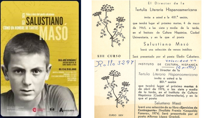 Cartel de la exposición y material prestado