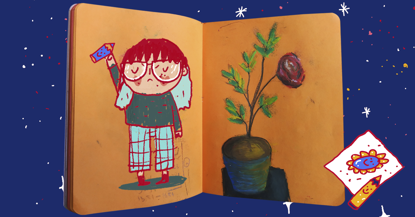 Pintando las flores de mi jardn