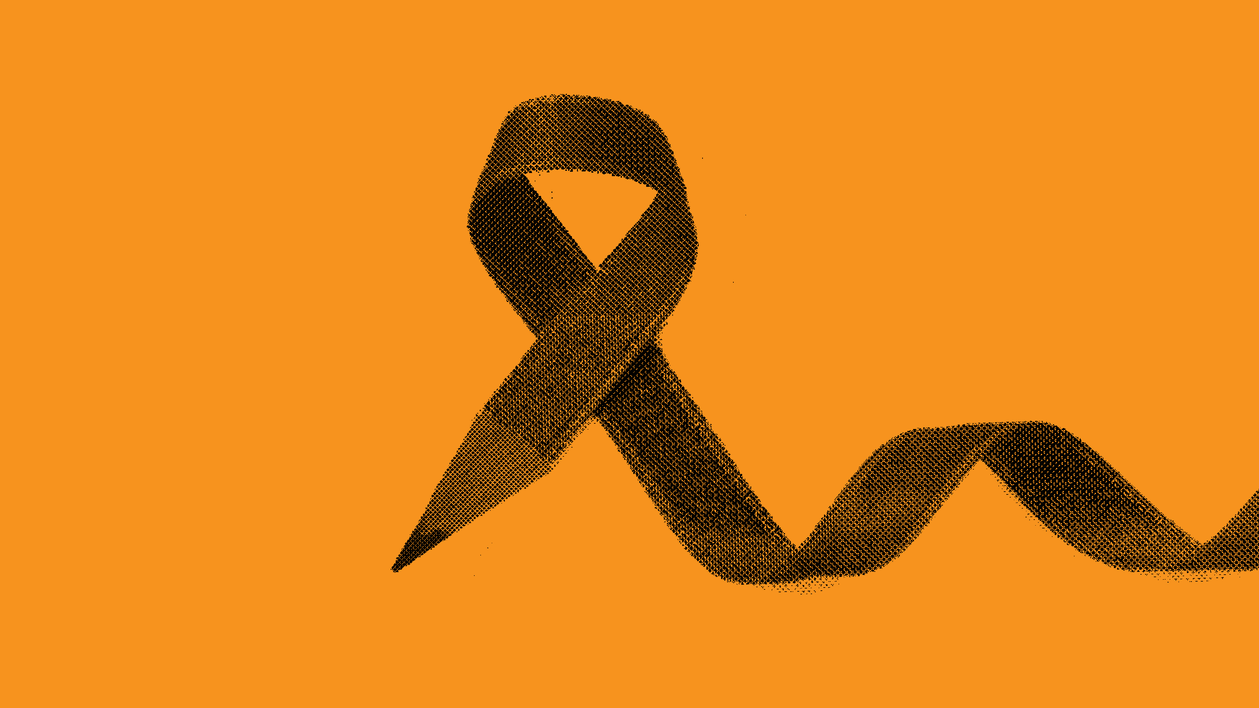 Lazo negro en fondo naranja