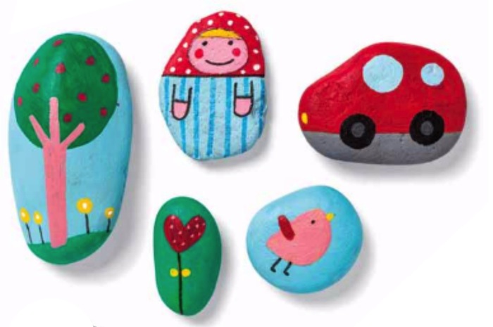 Recreando con piedras pintura