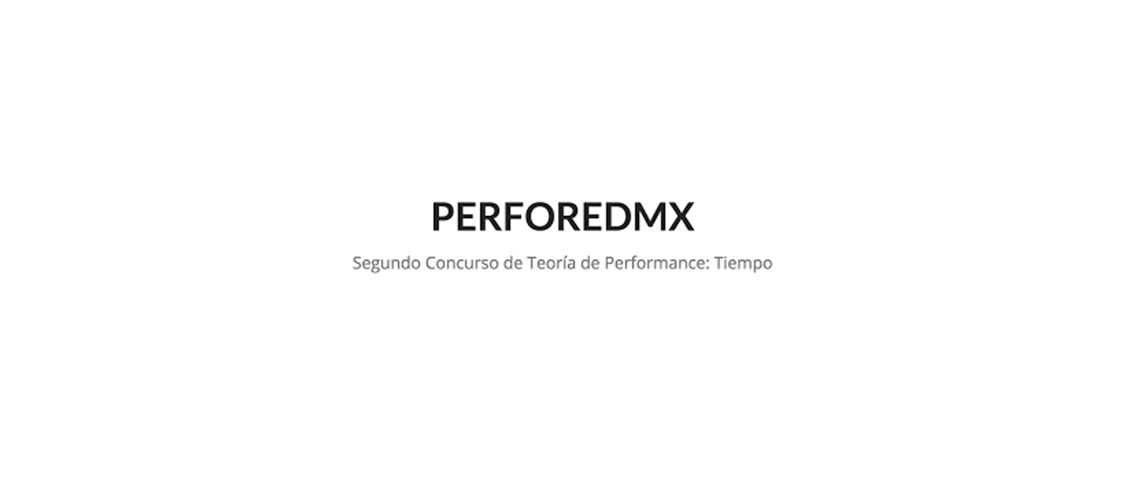 Segundo concurso Teora de Performance Tiempo
