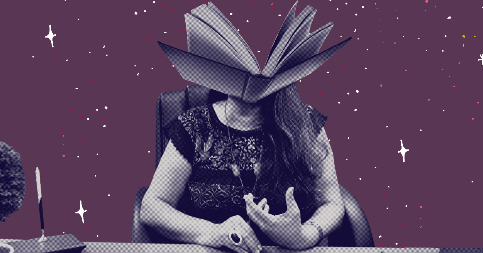 Cabeza de libro con Silvia Elena Regalado