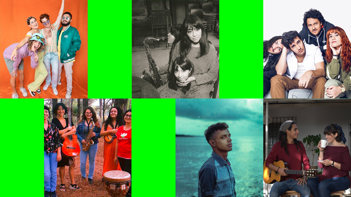 Cartel con grupos musicales participantes